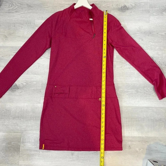 Lole Evolt Dress S with Mock Neck 1/4 Zip Stretch Tennis Dress Raspberry Pink - Picture 8 of 16